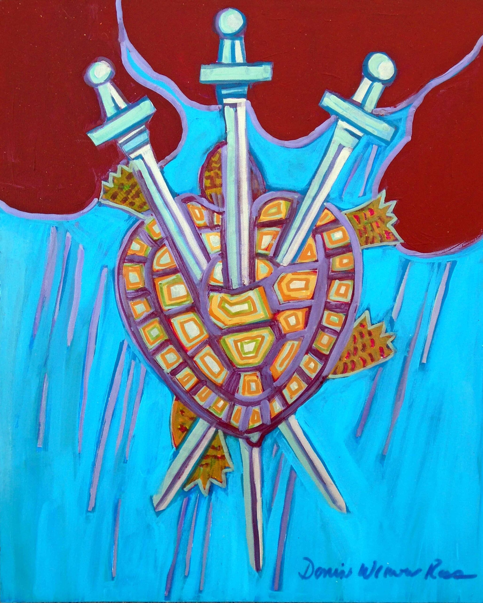 World Turtle: Three of Swords | SOLD