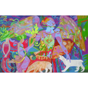 Aurora Borealis, mixed media on paper, 26x40 inches, © Denise Weaver Ross