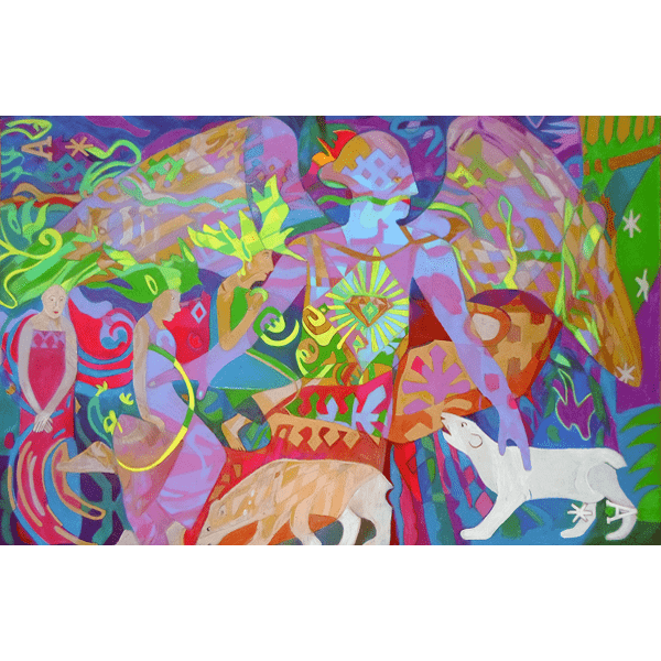 Aurora Borealis, mixed media on paper, 26x40 inches, © Denise Weaver Ross