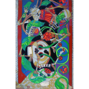 Exit Stage Left, mixed media on paper, 40x26 inches, ©Denise Weaver Ross