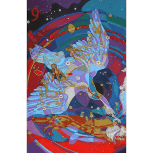 Nine Stars of a Swan Song, Mixed media on paper, 40x26 inches, ©Denise Weaver Ross