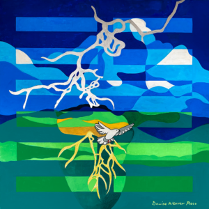 Hexagram 62: Small Traverses, Acrylic on Panel, 30x30 inches, © Denise Weaver Ross