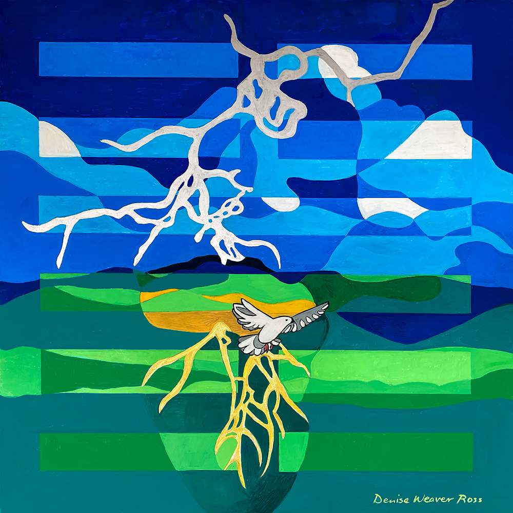 Hexagram 62: Small Traverses, Acrylic on Panel, 30x30 inches, © Denise Weaver Ross