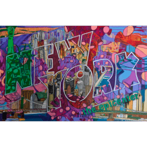 New York NY; The Epicenter, mixed media on paper, 26x40 inches, ©Denise Weaver Ross