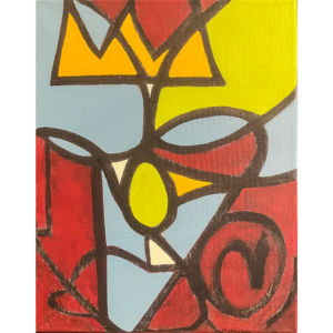 Royal Birdy #1, 16x12 inches, mixed media on canvas, ©Christian Michael Gallegos, 2026