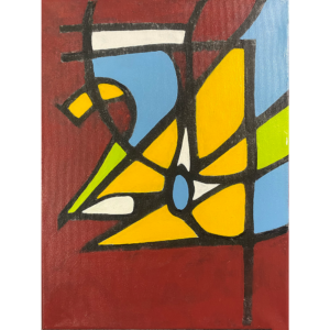 Royal Birdy #6, 16x12 inches, mixed media on canvas, ©Christian Michael Gallegos, 2026