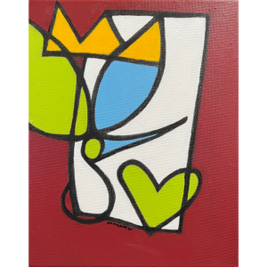 Royal Birdy #15, 14x11 inches, mixed media on canvas, © Christian Michael Gallegos, 2026