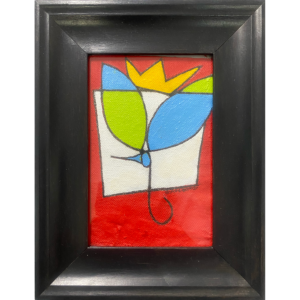 Royal Birdy #24, 8.5x6.5 inches framed, mixed media on canvas, © Christian Michael Gallegos, 2026